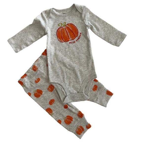 Carter's‎ "Hello Pumpkin" Halloween Bodysuit & Pants Set Size 6Months - Picture 4 of 5